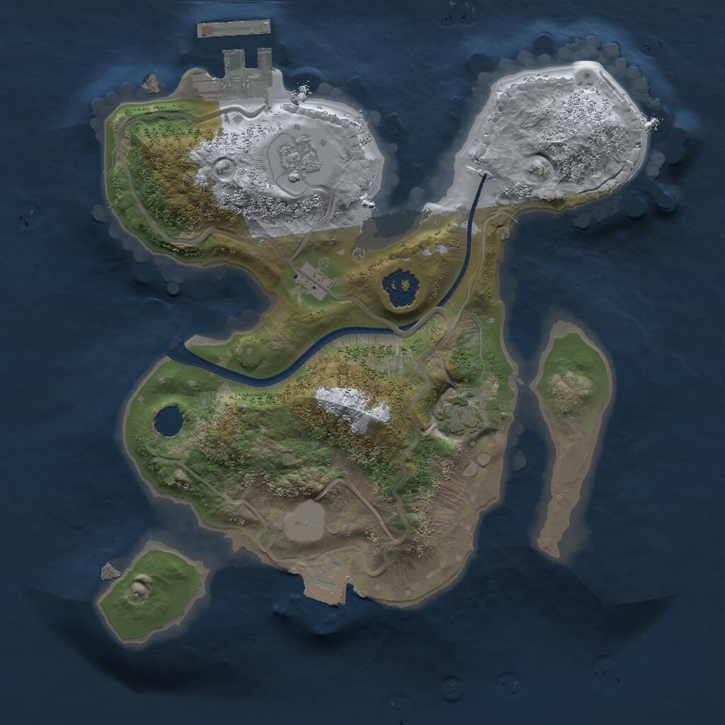 Rust Map: Procedural Map, Size: 2000, Seed: 58, 4 Monuments