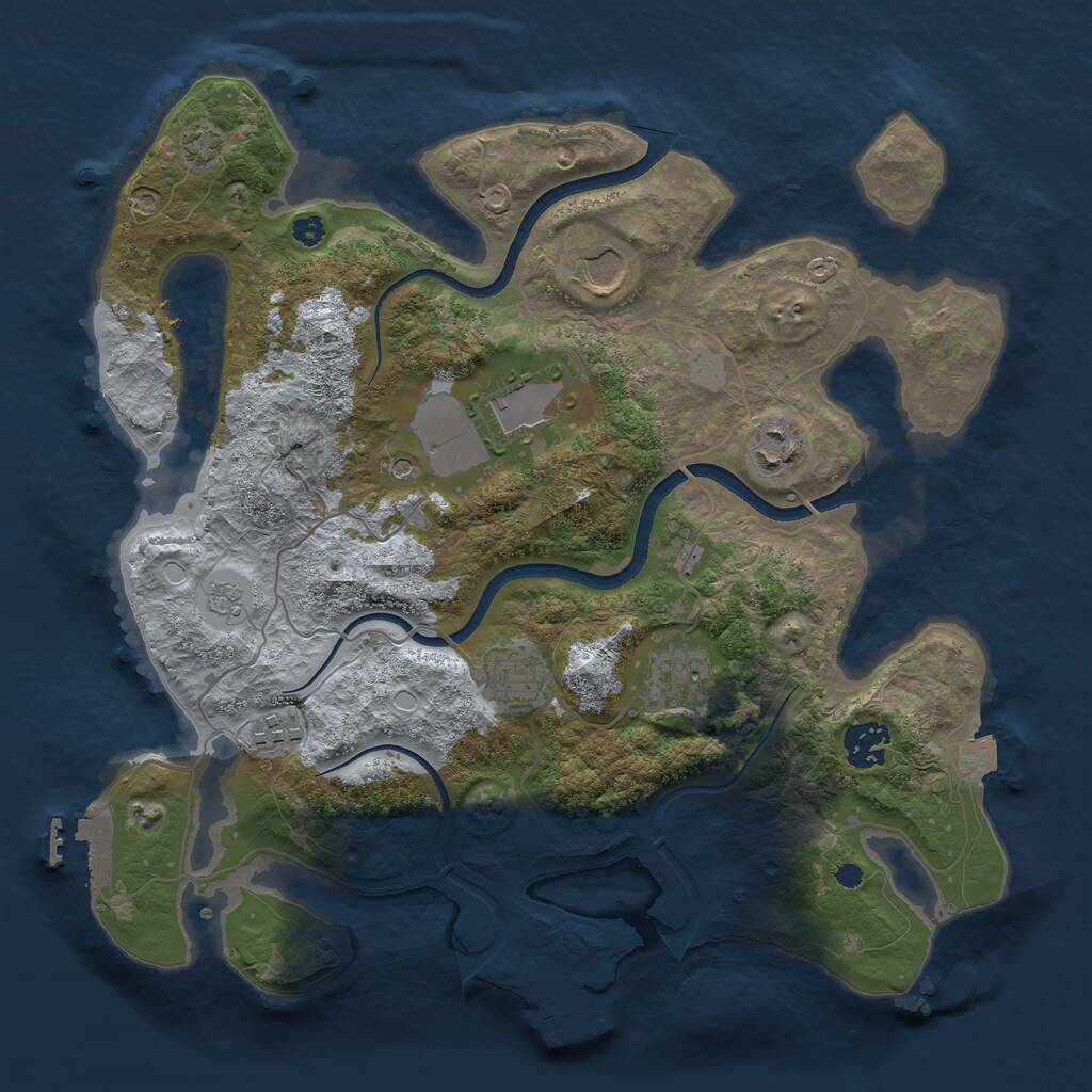 Rust Map: Procedural Map, Size: 3500, Seed: 74871811, 13 Monuments