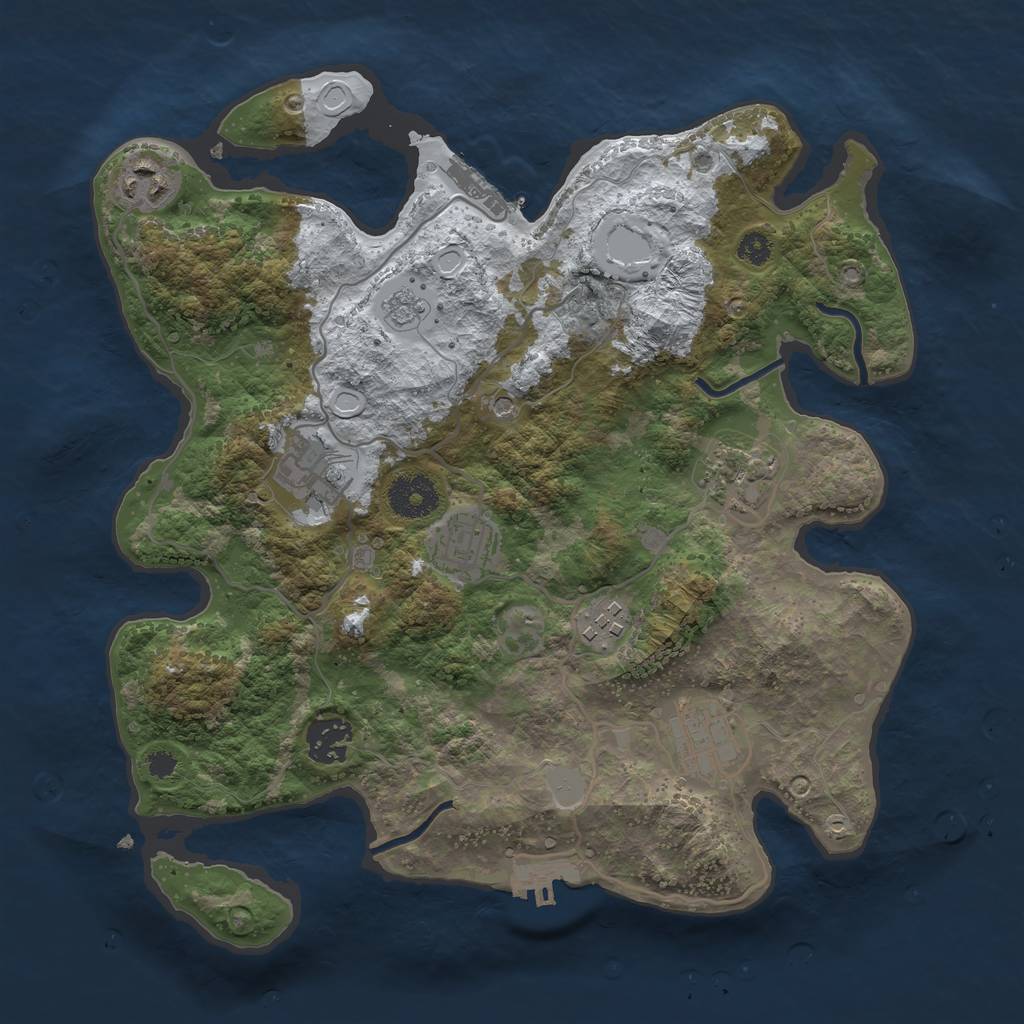 Rust Map: Procedural Map, Size: 3250, Seed: 5990707, 16 Monuments