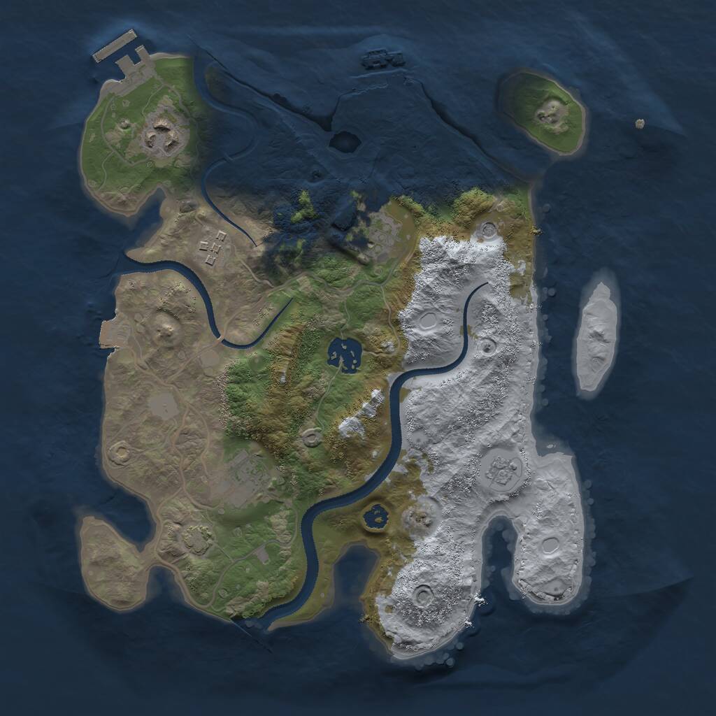 Rust Map: Procedural Map, Size: 3000, Seed: 8181, 11 Monuments