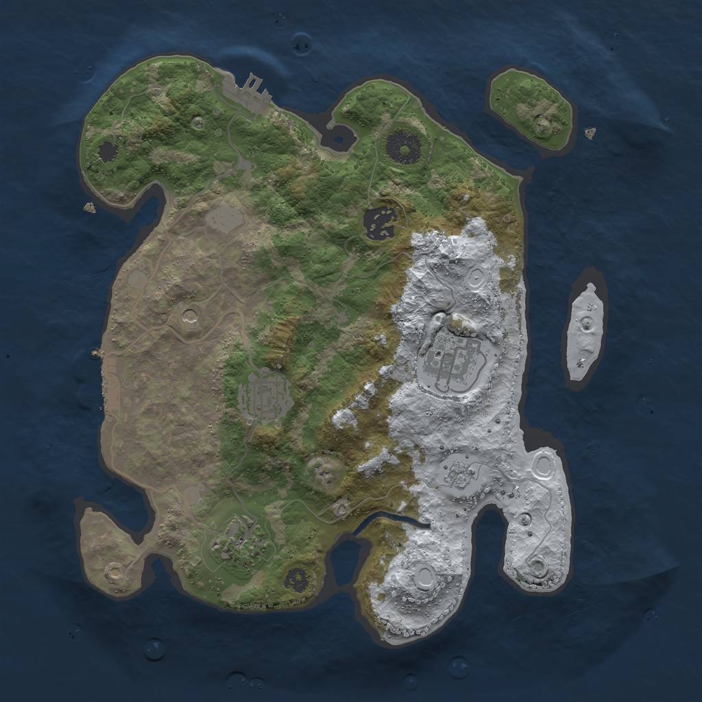 Rust Map: Procedural Map, Size: 3000, Seed: 8181, 13 Monuments