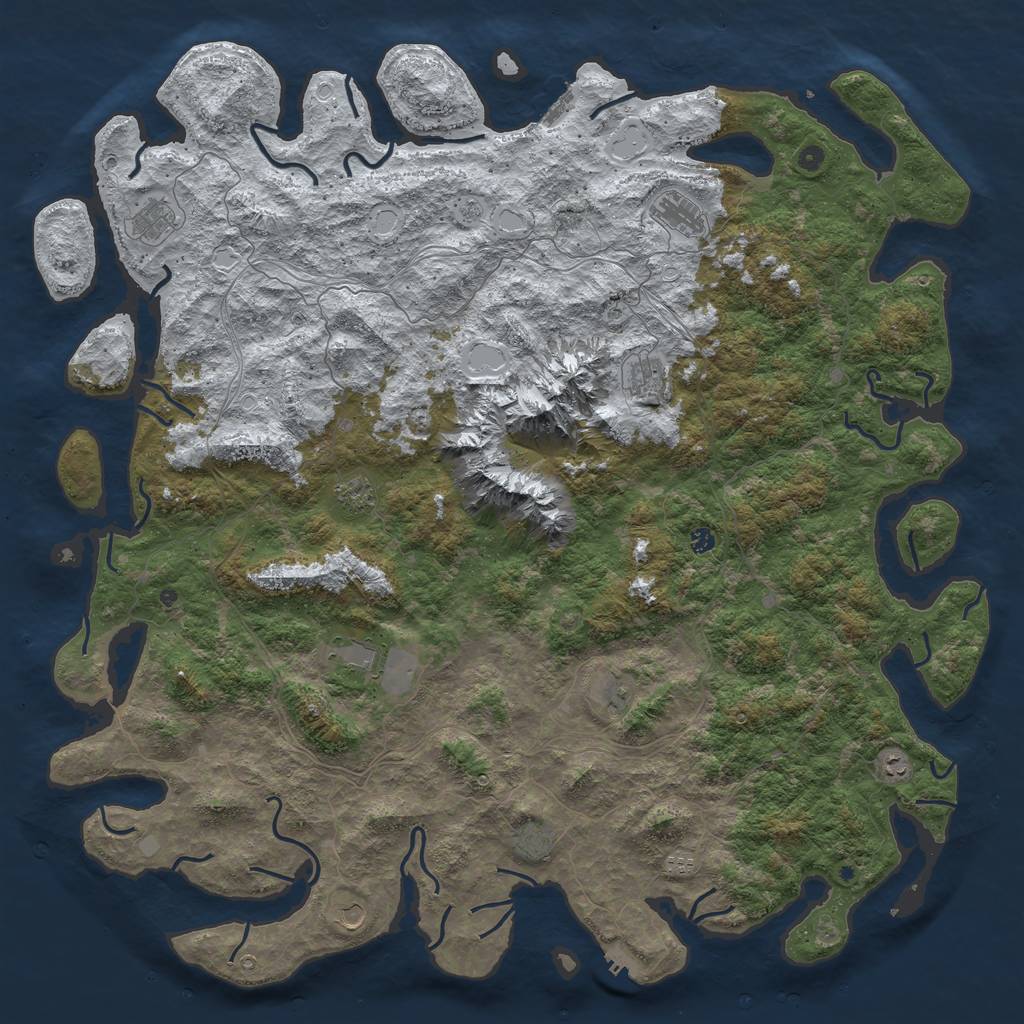 Rust Map: Procedural Map, Size: 6000, Seed: 22, 20 Monuments