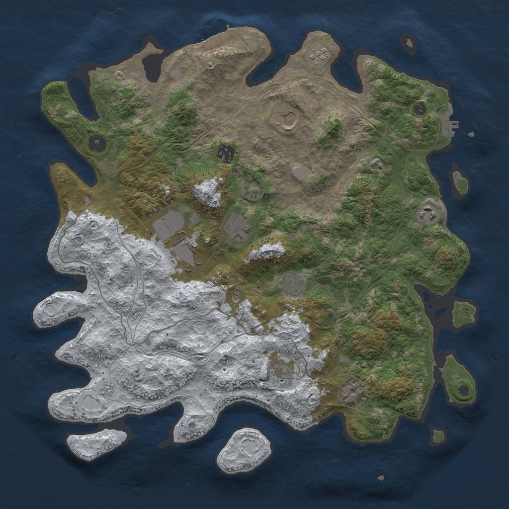 Rust Map: Procedural Map, Size: 4250, Seed: 1820997587, 17 Monuments