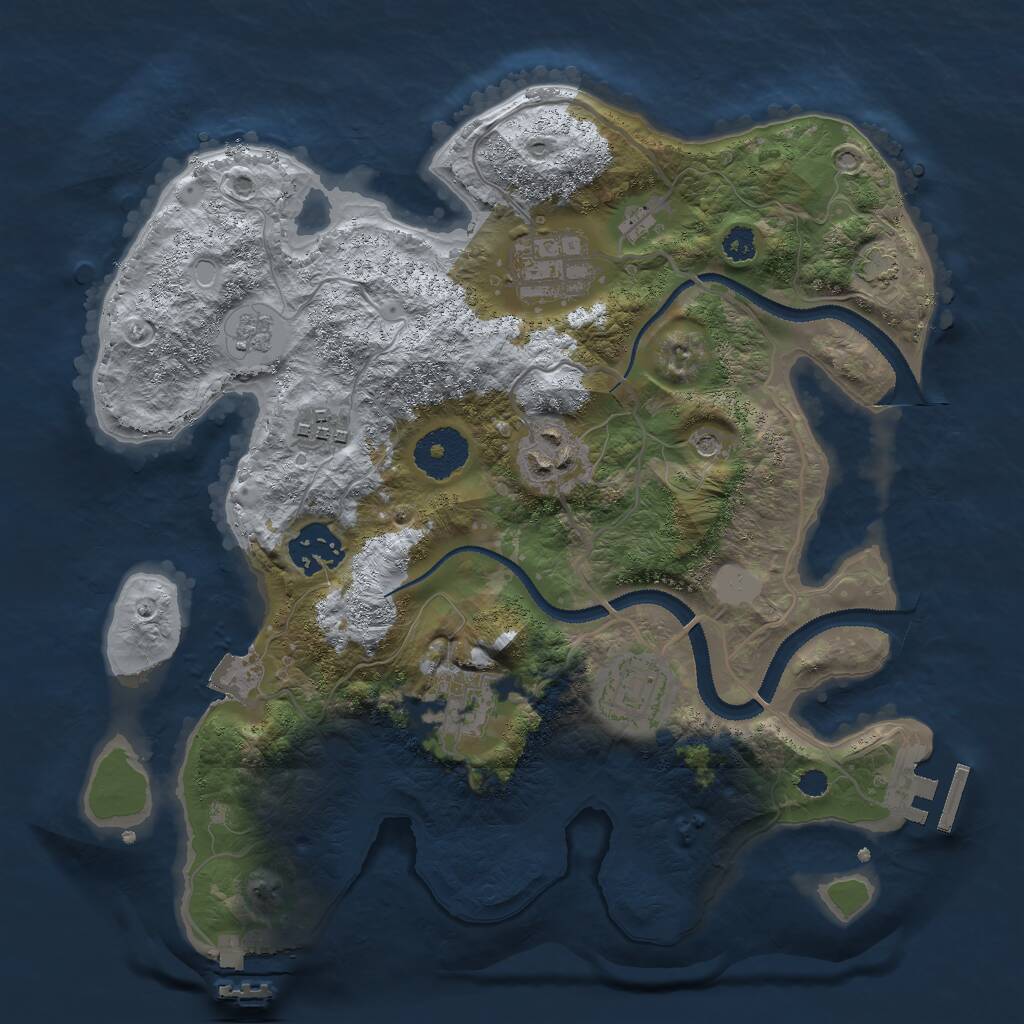 Rust Map: Procedural Map, Size: 3000, Seed: 277089367, 12 Monuments