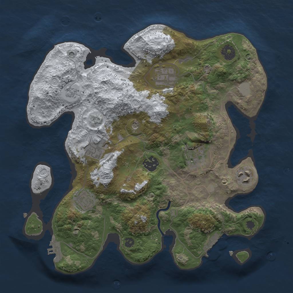Rust Map: Procedural Map, Size: 3000, Seed: 277089367, 15 Monuments