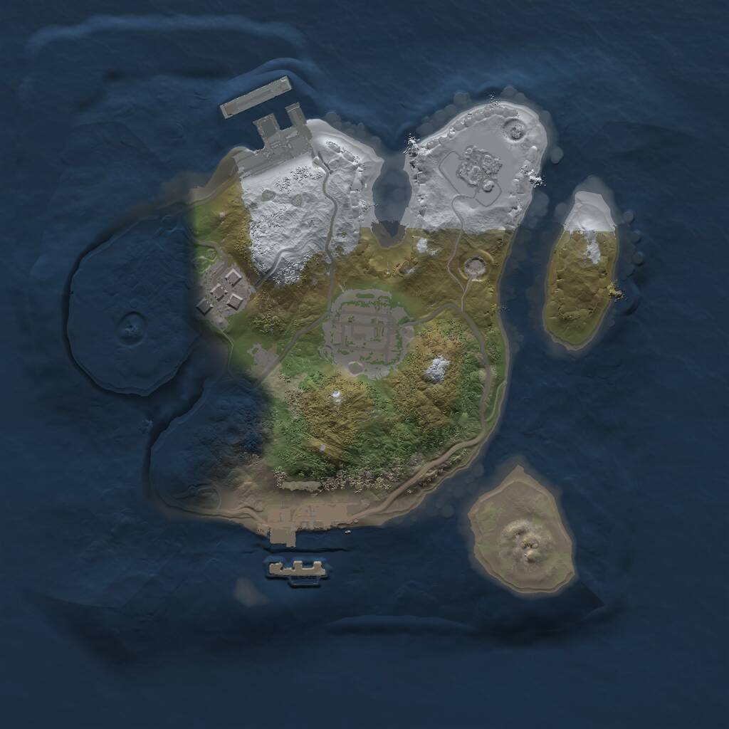 Rust Map: Procedural Map, Size: 2000, Seed: 447263, 6 Monuments