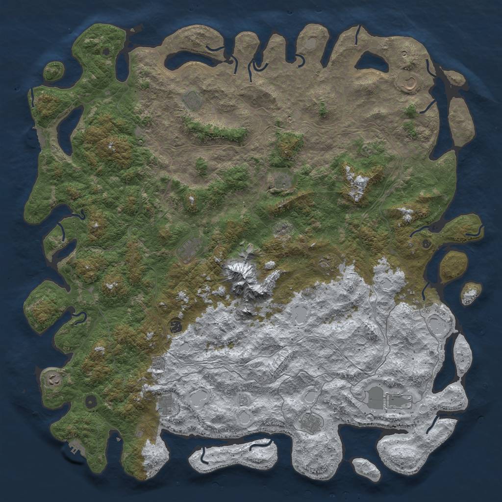 Rust Map: Procedural Map, Size: 6000, Seed: 646499, 20 Monuments
