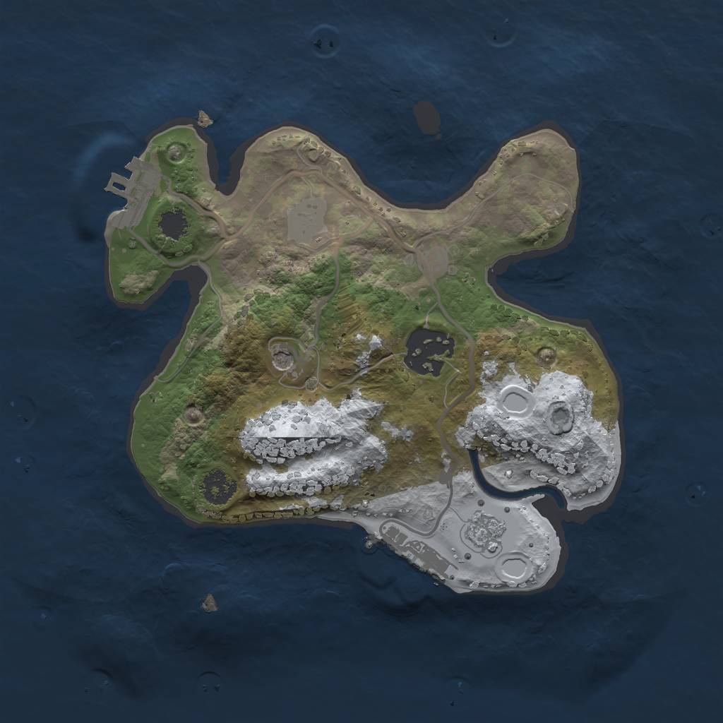 Rust Map: Procedural Map, Size: 2220, Seed: 85839280, 10 Monuments
