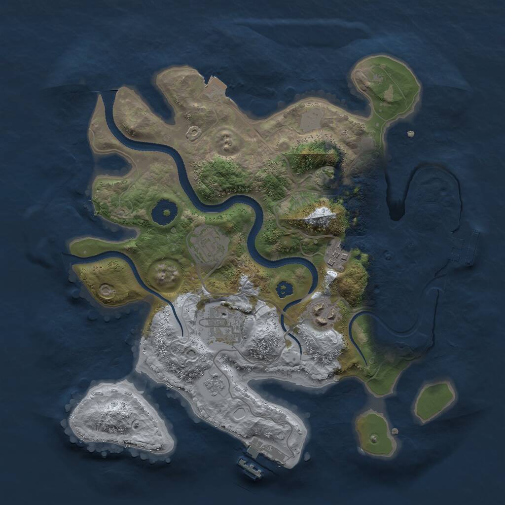 Rust Map: Procedural Map, Size: 3000, Seed: 948961151, 9 Monuments