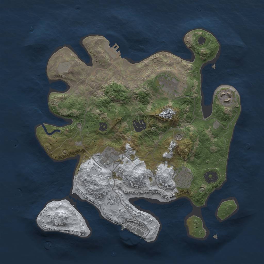 Rust Map: Procedural Map, Size: 3000, Seed: 948961151, 14 Monuments