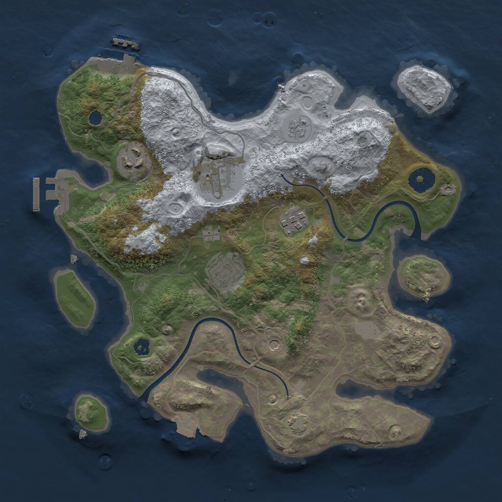 Rust Map: Procedural Map, Size: 3000, Seed: 959453505, 10 Monuments