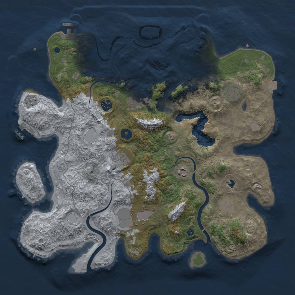 Rust Map: Procedural Map, Size: 4000, Seed: 1950026236, 14 Monuments