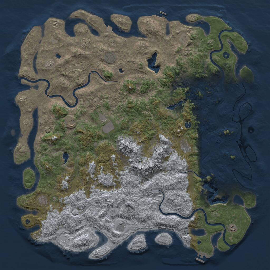 Rust Map: Procedural Map, Size: 6000, Seed: 17121978, 17 Monuments