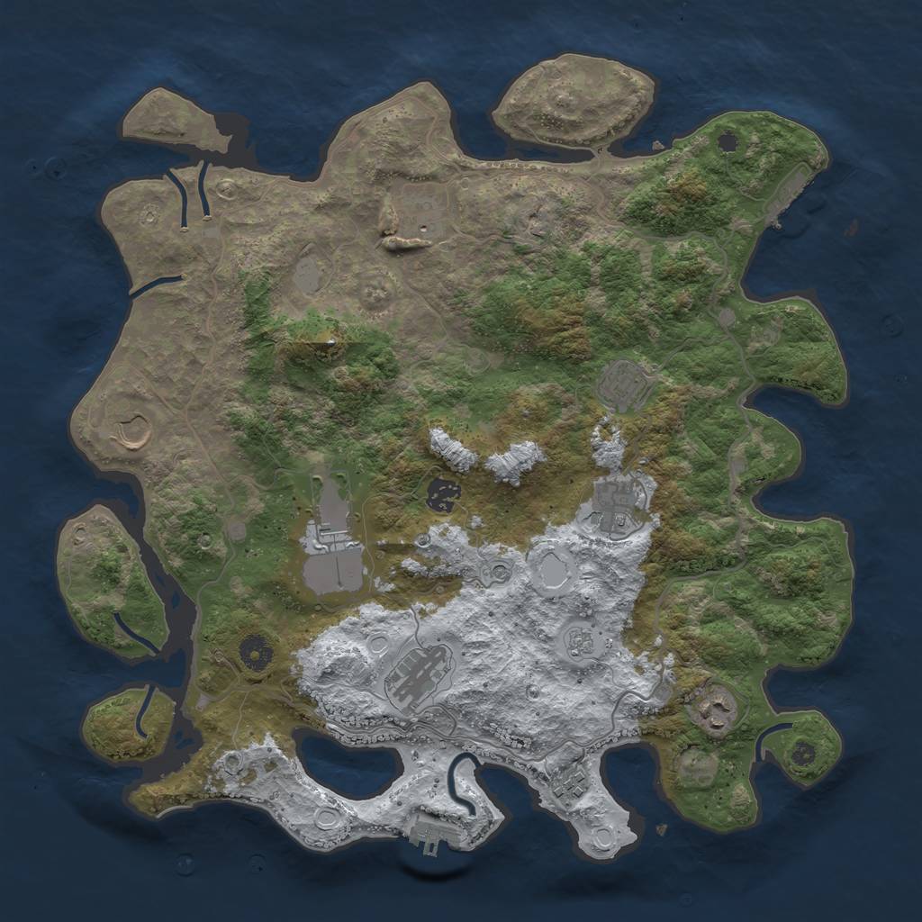 Rust Map: Procedural Map, Size: 4000, Seed: 248951825, 18 Monuments