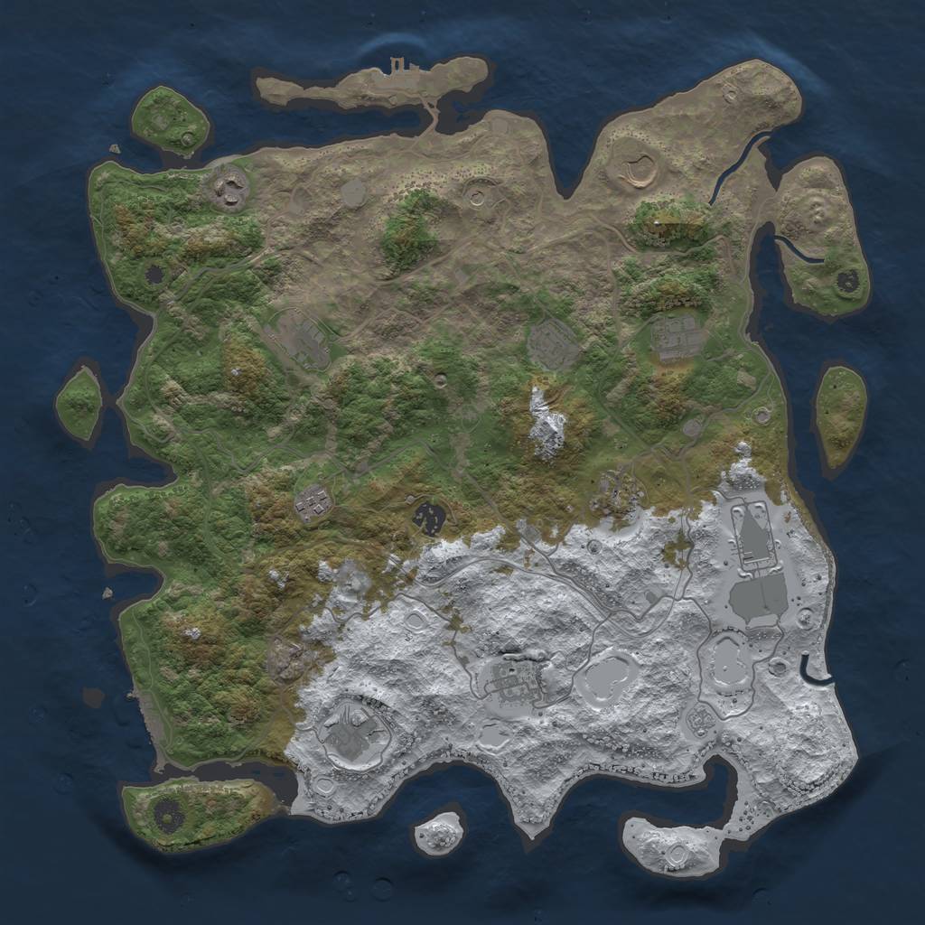 Rust Map: Procedural Map, Size: 4250, Seed: 1536912733, 20 Monuments