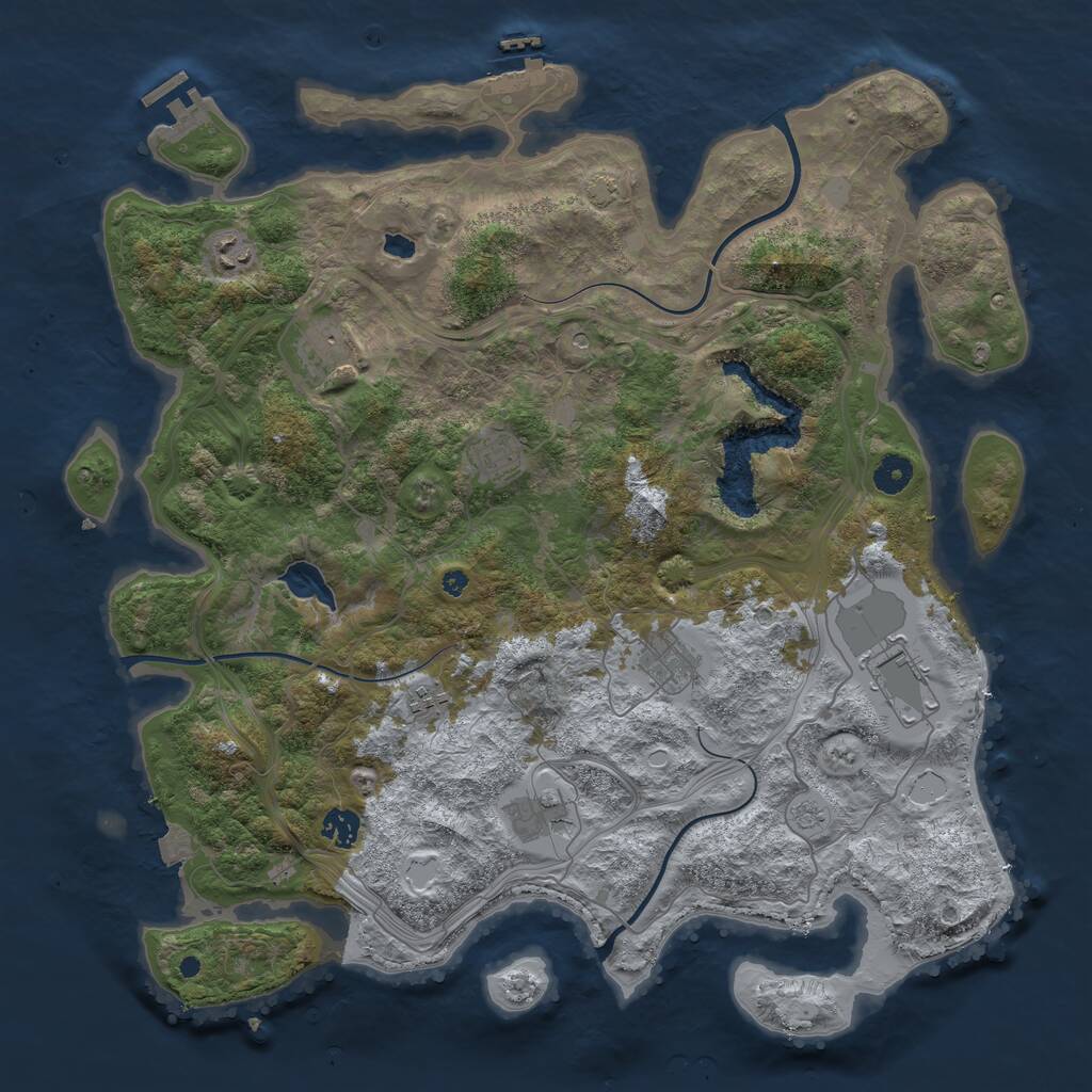Rust Map: Procedural Map, Size: 4250, Seed: 1536912733, 14 Monuments