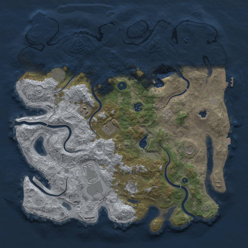 Rust Map: Procedural Map, Size: 4200, Seed: 398492601, 14 Monuments
