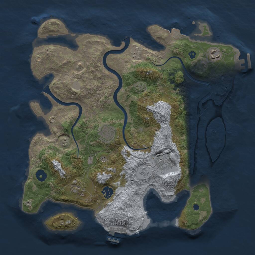 Rust Map: Procedural Map, Size: 3400, Seed: 475289, 12 Monuments