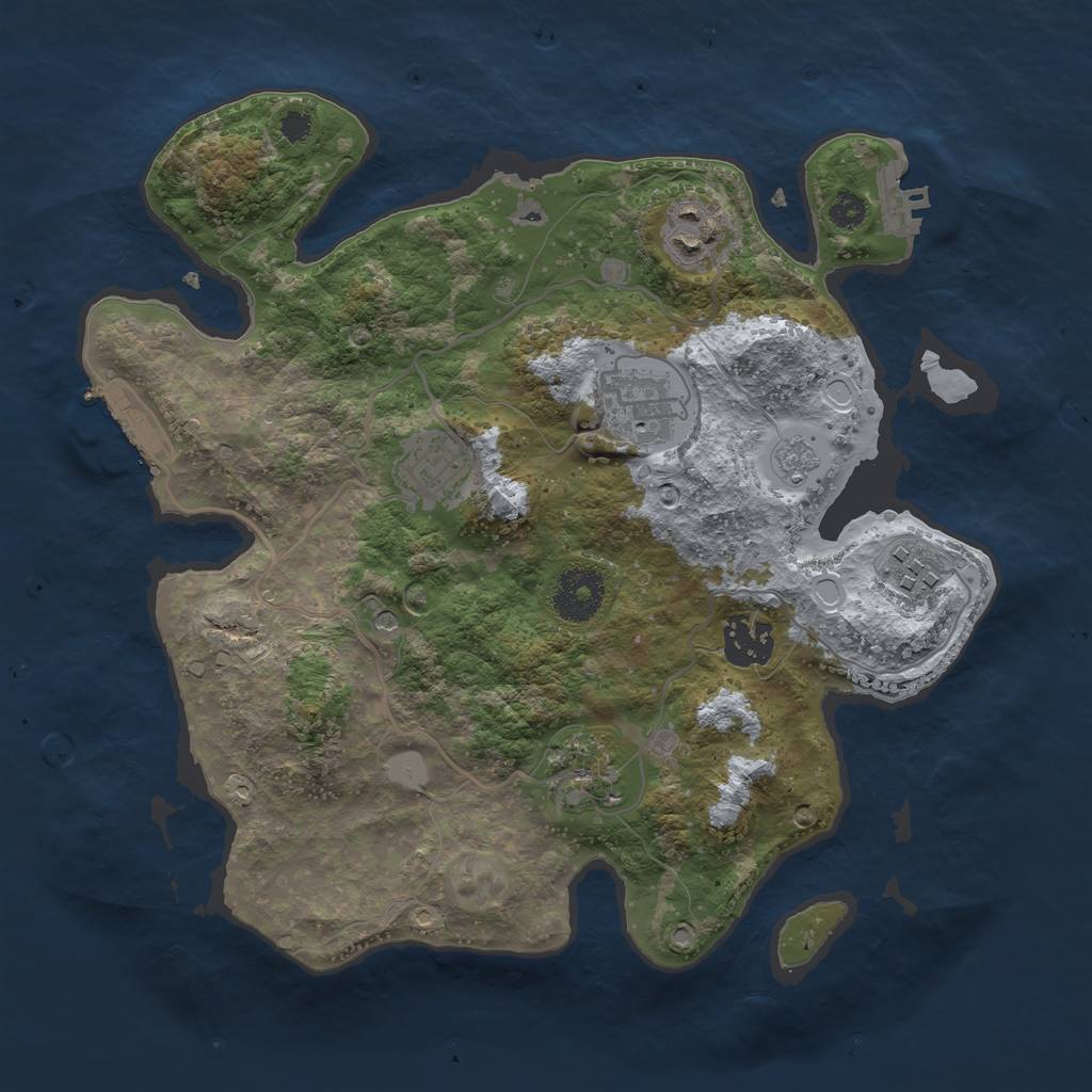 Rust Map: Procedural Map, Size: 3100, Seed: 4268, 15 Monuments
