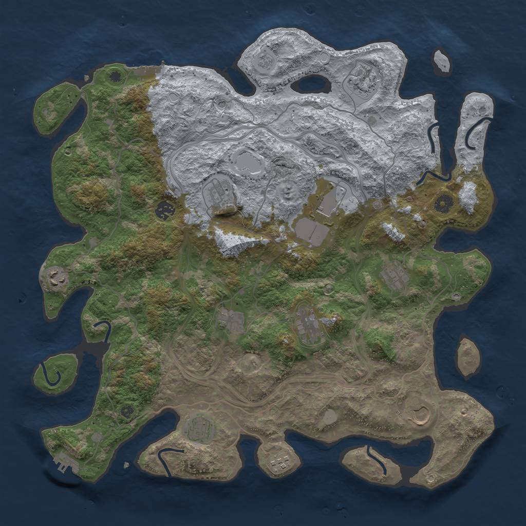 Rust Map: Procedural Map, Size: 4250, Seed: 163246510, 20 Monuments