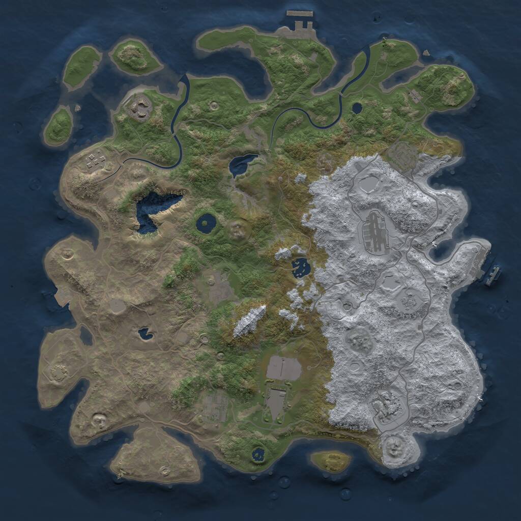 Rust Map: Procedural Map, Size: 4000, Seed: 6463420, 15 Monuments