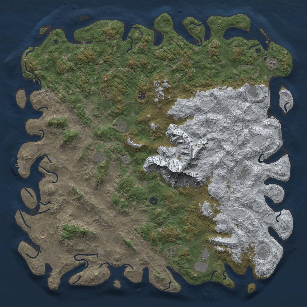 Rust Map: Procedural Map, Size: 6000, Seed: 475733157, 20 Monuments