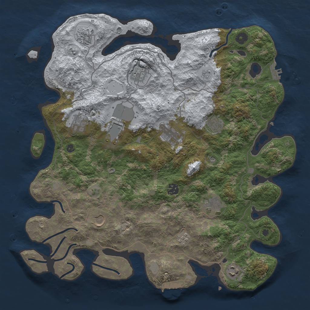 Rust Map: Procedural Map, Size: 4000, Seed: 1388720298, 20 Monuments
