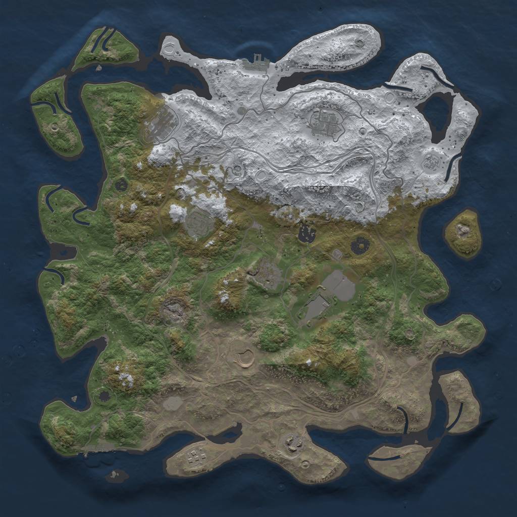 Rust Map: Procedural Map, Size: 4250, Seed: 749750465, 18 Monuments