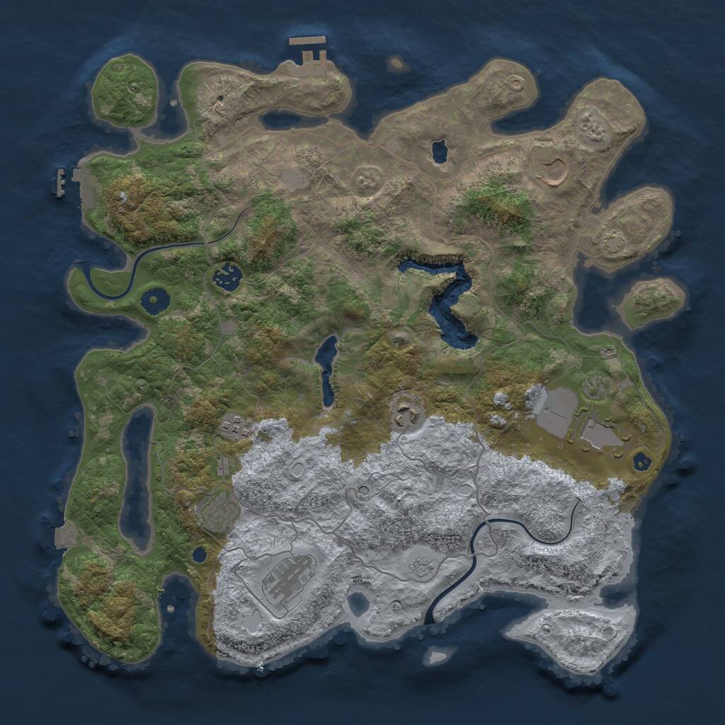 Rust Map: Procedural Map, Size: 4000, Seed: 569568716, 13 Monuments