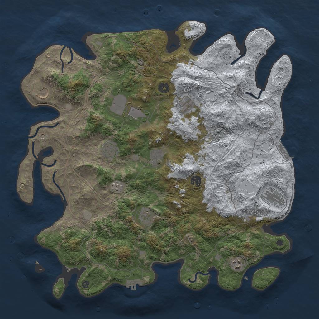 Rust Map: Procedural Map, Size: 4300, Seed: 25147, 19 Monuments