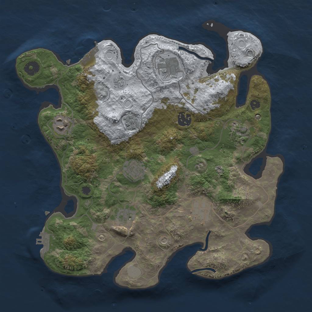 Rust Map: Procedural Map, Size: 3250, Seed: 88, 17 Monuments