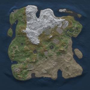 Thumbnail Rust Map: Procedural Map, Size: 3500, Seed: 9086907, 18 Monuments