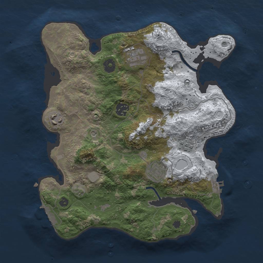 Rust Map: Procedural Map, Size: 3000, Seed: 48981, 14 Monuments