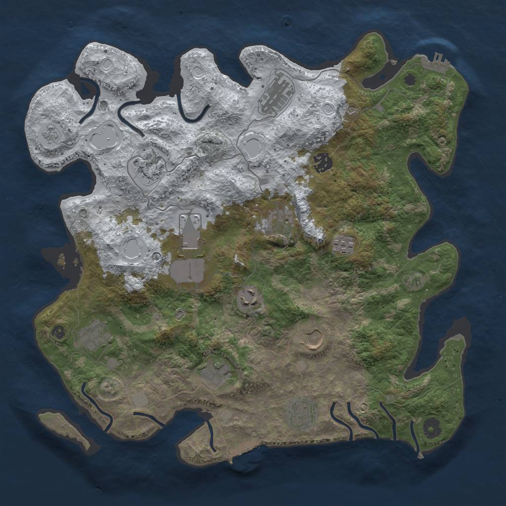 Rust Map: Procedural Map, Size: 3850, Seed: 231093631, 20 Monuments