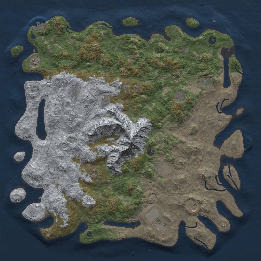 Rust Map: Procedural Map, Size: 5000, Seed: 4338002, 20 Monuments