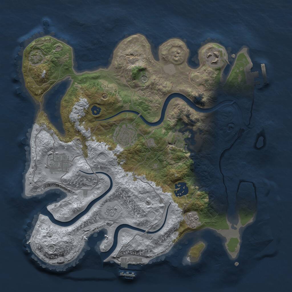 Rust Map: Procedural Map, Size: 3000, Seed: 72769420, 12 Monuments