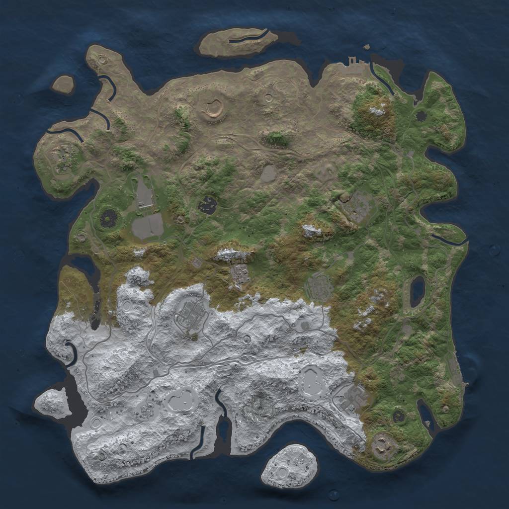 Rust Map: Procedural Map, Size: 4250, Seed: 1495820724, 19 Monuments