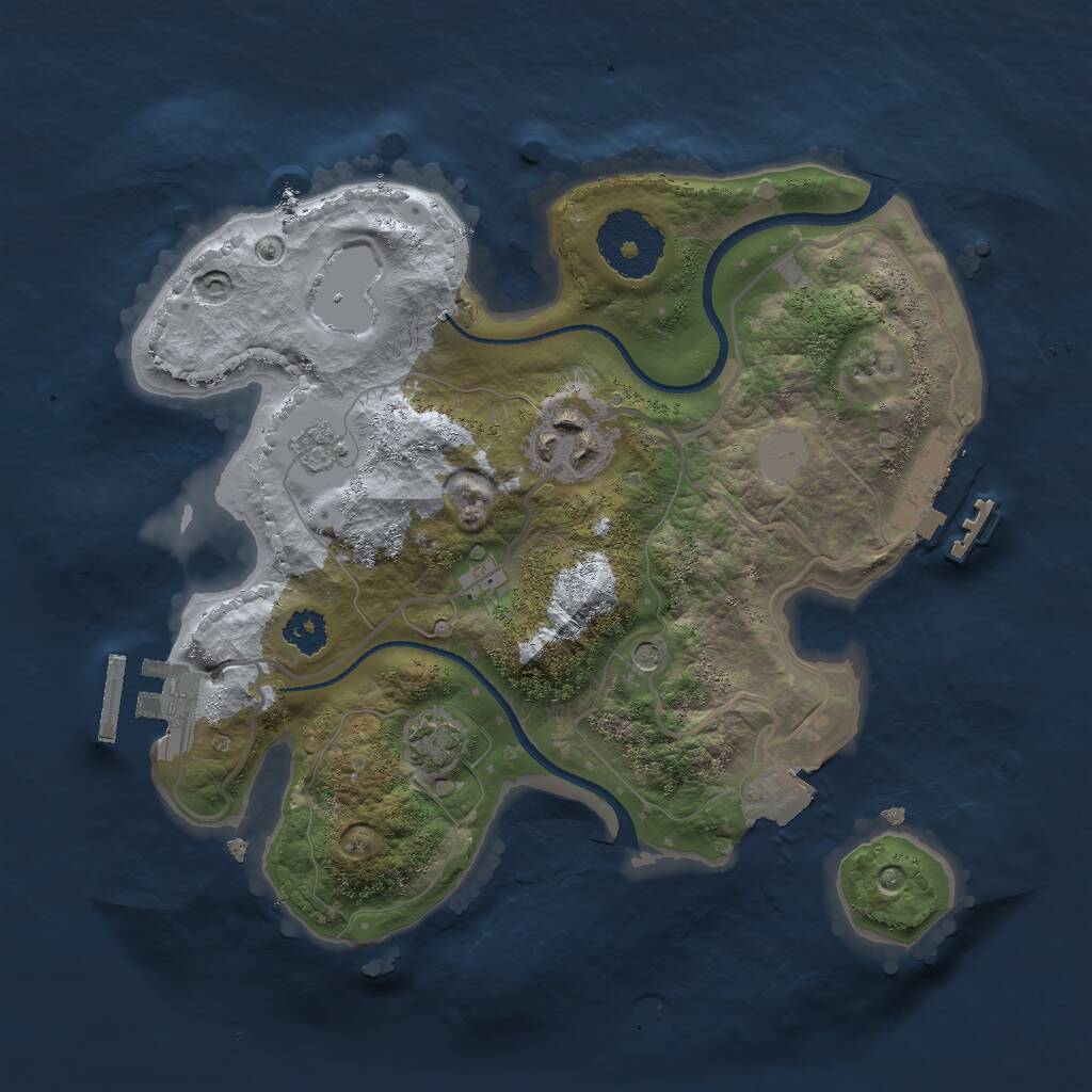 Rust Map: Procedural Map, Size: 2500, Seed: 8, 7 Monuments