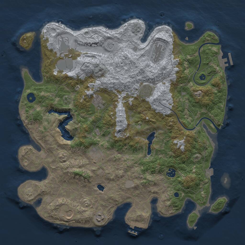 Rust Map: Procedural Map, Size: 4000, Seed: 438638, 15 Monuments