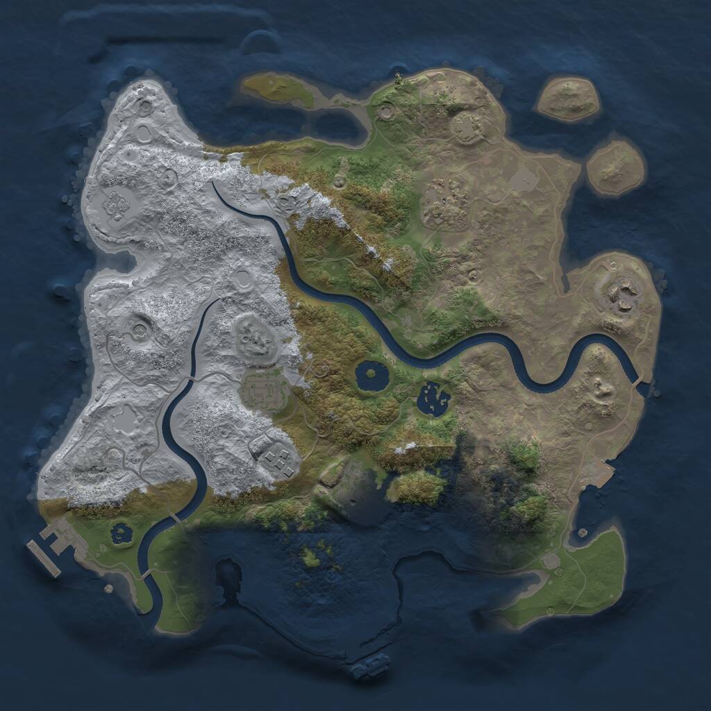 Rust Map: Procedural Map, Size: 3250, Seed: 4058720, 12 Monuments