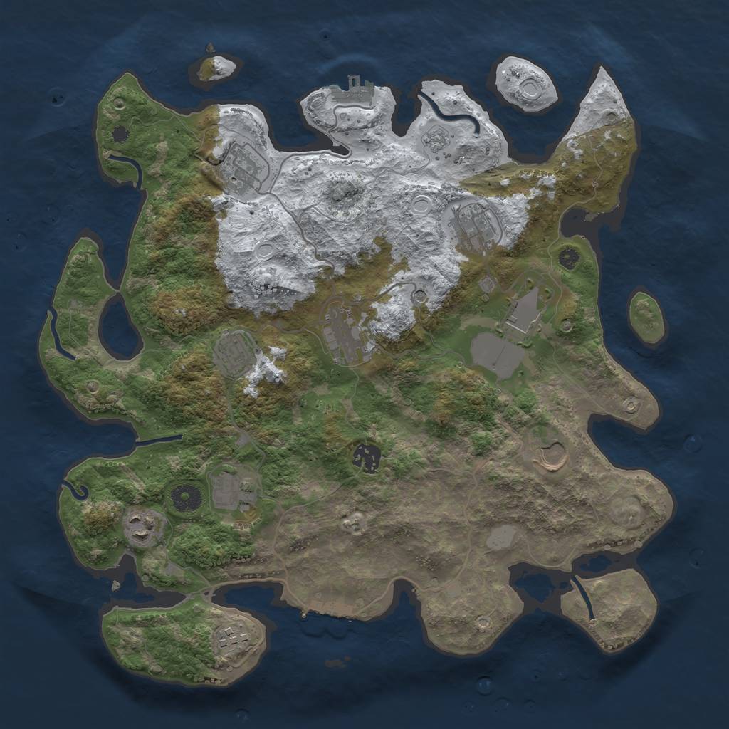Rust Map: Procedural Map, Size: 3750, Seed: 459468322, 19 Monuments