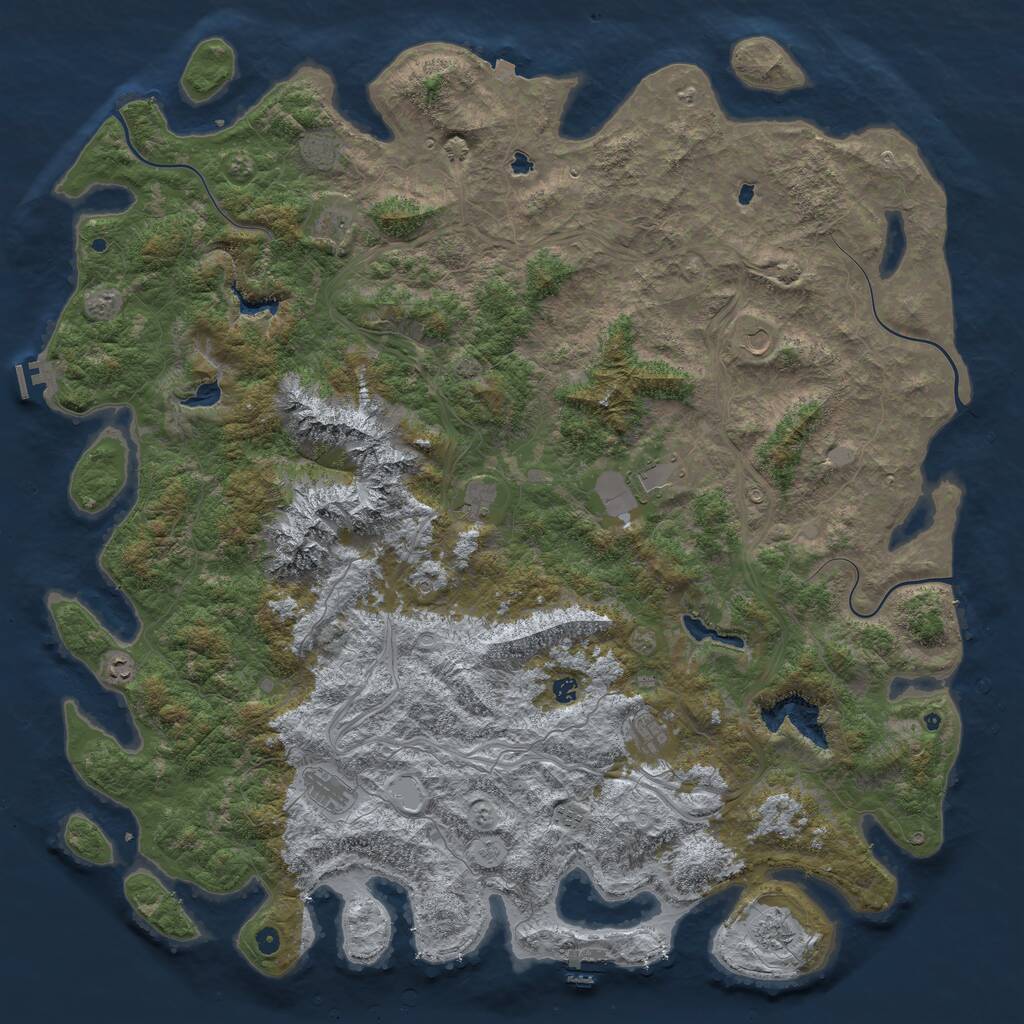 Rust Map: Procedural Map, Size: 6000, Seed: 1218734573, 17 Monuments