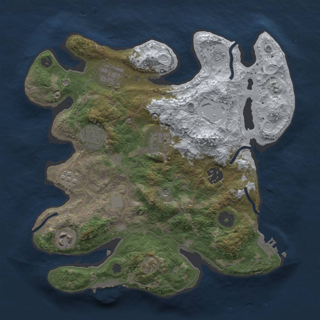 Rust Map: Procedural Map, Size: 3000, Seed: 346370, 15 Monuments