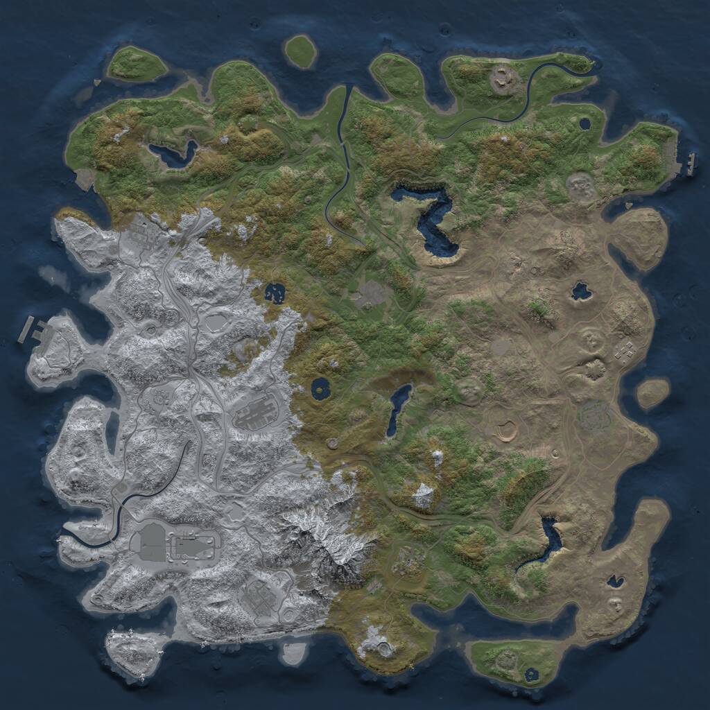 Rust Map: Procedural Map, Size: 5000, Seed: 311069583, 17 Monuments