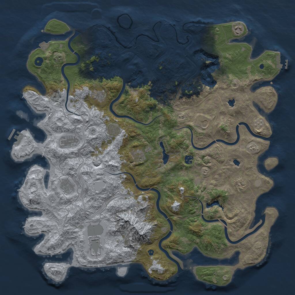 Rust Map: Procedural Map, Size: 5000, Seed: 311069583, 17 Monuments
