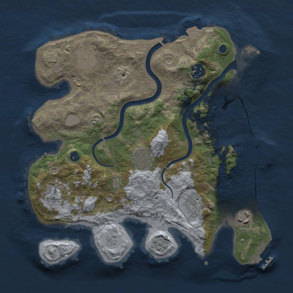Rust Map: Procedural Map, Size: 3000, Seed: 407781482, 13 Monuments