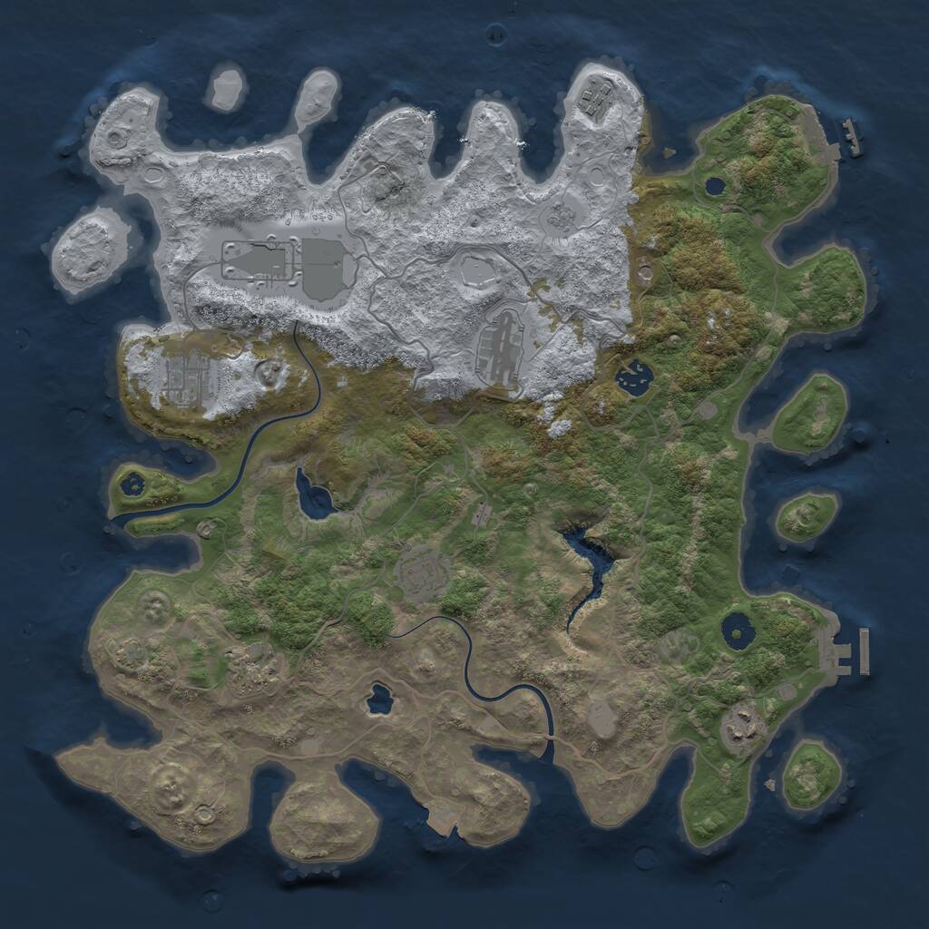 Rust Map: Procedural Map, Size: 4000, Seed: 749, 14 Monuments