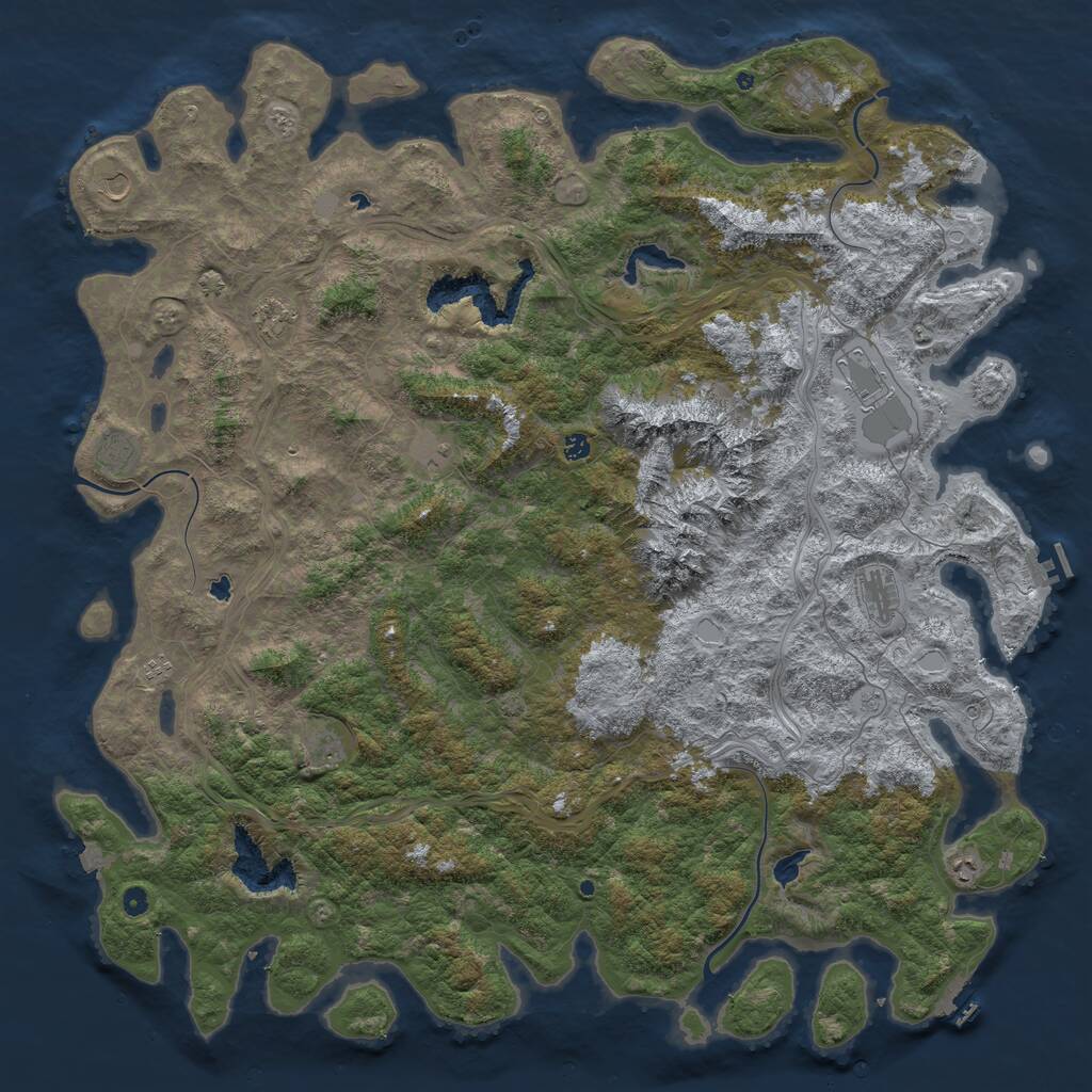 Rust Map: Procedural Map, Size: 6000, Seed: 8004899, 17 Monuments
