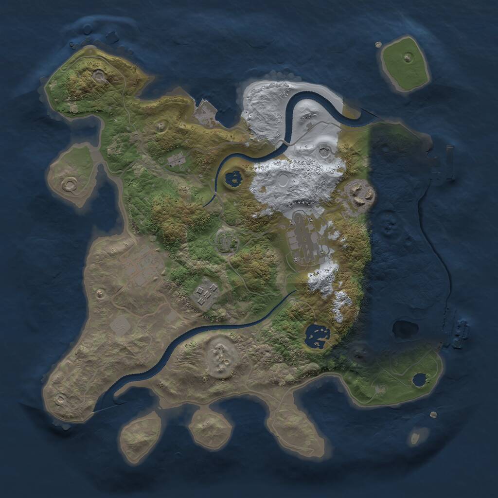 Rust Map: Procedural Map, Size: 3000, Seed: 2341425, 10 Monuments