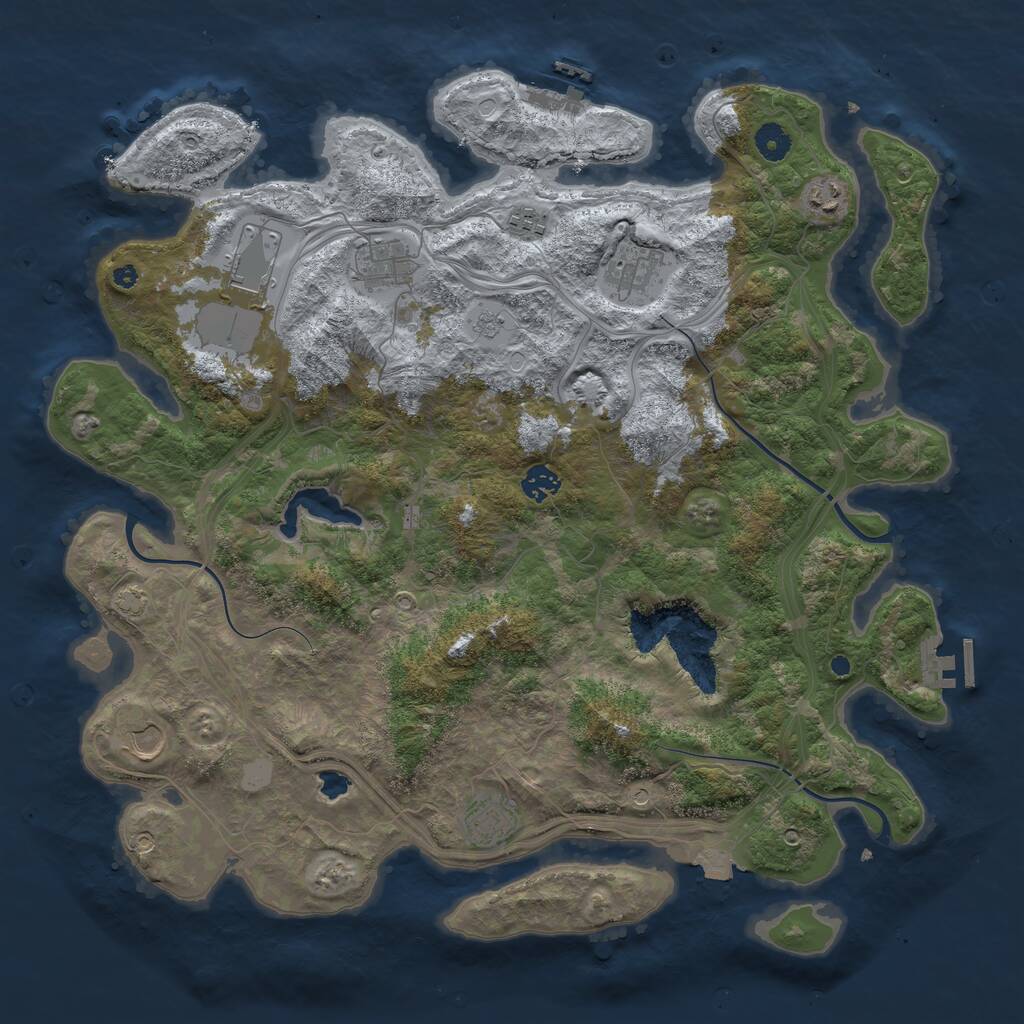 Rust Map: Procedural Map, Size: 4250, Seed: 12162010, 14 Monuments